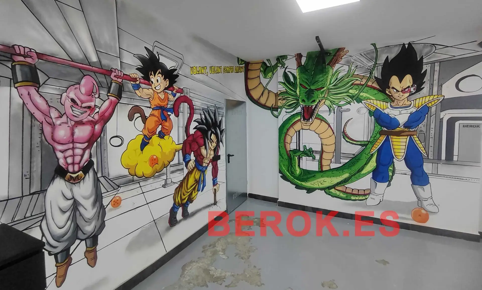 Graffiti Goku Vegeta Monstre Bu Bola de Drac gimnasio Barcelona calistenia y dominadas