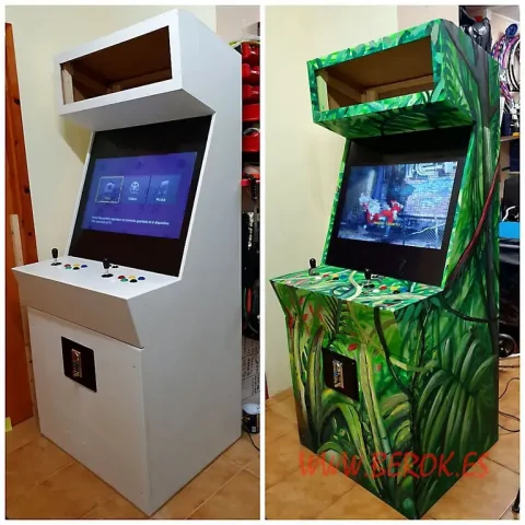 Decoración personalizada de máquina arcade con selva