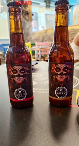Diseño de Catrina en cerveza con estilo graffiti
