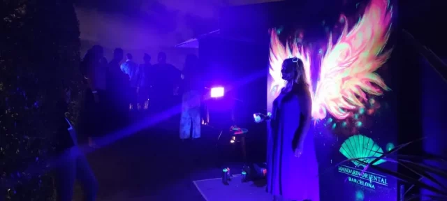 Graffiti fluorescente en evento Mandarin Oriental Barcelona