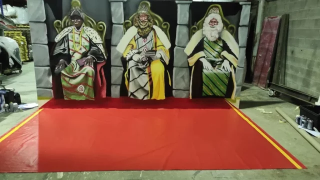 Mural graffiti Reyes Magos evento navideño Barcelona