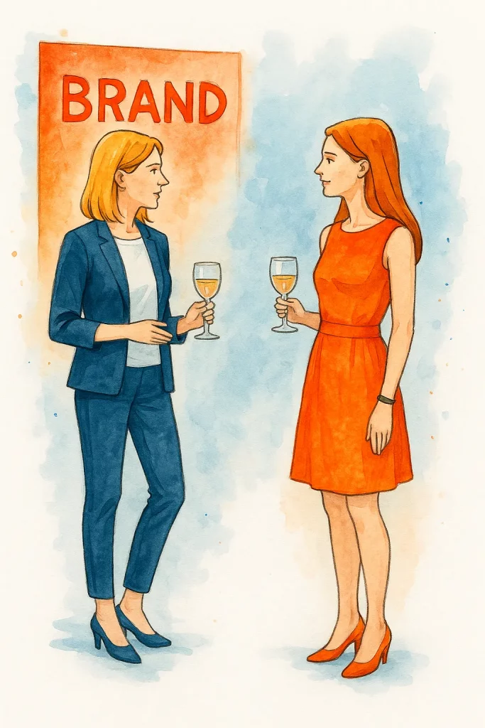 Artistas creando pintura en vivo durante un evento de marca con estilo acuarela profesional