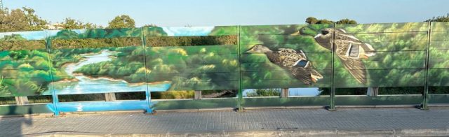 Ánades reales del río Foix Paisaje del río Foix con ánades reales en Cubelles